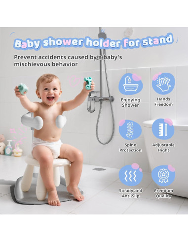 Soporte de Ducha Ajustable Cooseya para Bebés 6-36 Meses