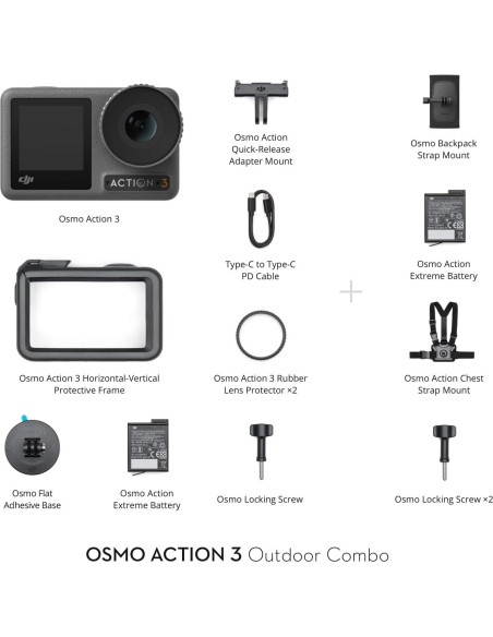 Cámara de Acción 4K DJI Osmo Action 3 Combo Exterior Cámara de Acción 4K DJI Osmo Action 3 Combo Exterior