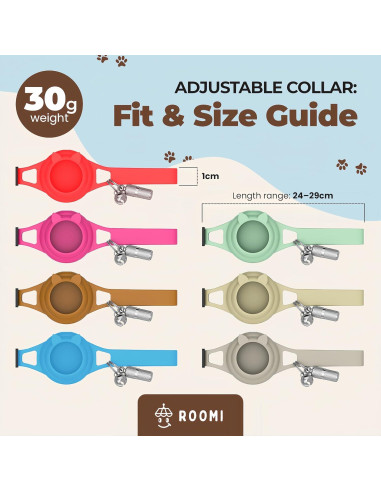 Collar para Gato Hipoalergénico ROOMI Beige con Airtag