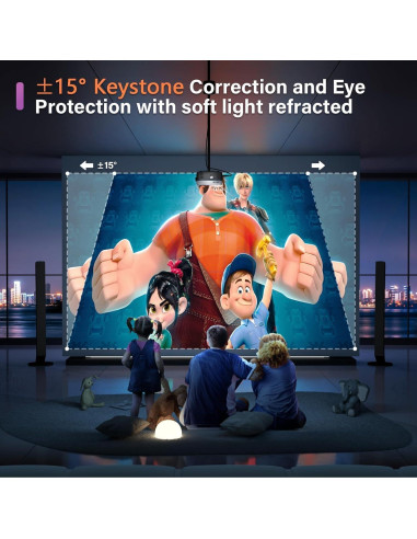 Proyector Mini VOPLLS 1080P Full HD WiFi Bluetooth 15000L