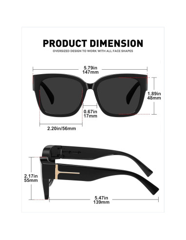 Gafas de Sol Polarizadas MEETSUN Fit Over UV400 Extra Grande