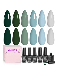 Set de Esmalte de Uñas en Gel Beetles 6 Colores Bosque Brumoso