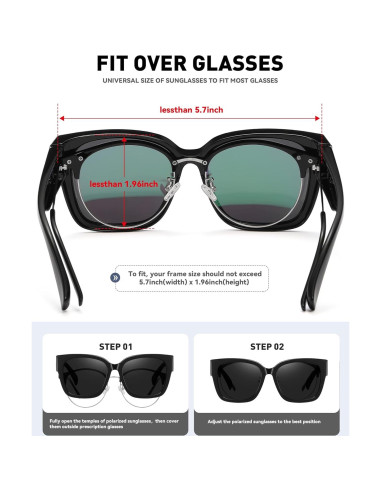 Gafas de Sol Polarizadas MEETSUN Fit Over UV400 Extra Grande