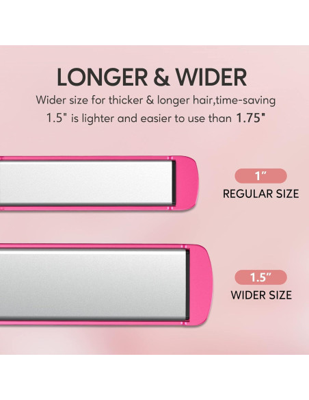 Plancha de Pelo Cerámica Terviiix 1.5" Ancha, Calentamiento Rápido Plancha de Pelo Cerámica Terviiix 1.5" Ancha, Calentamiento Rápido