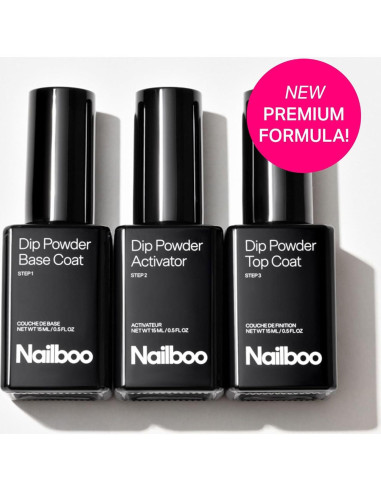 Juego de Líquidos para Uñas Nailboo - Top Coat, Base Coat y Activador - 3 Paquete