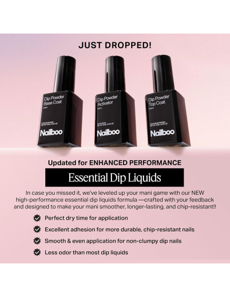 Juego de Líquidos para Uñas Nailboo - Top Coat, Base Coat y Activador - 3 Paquete Juego de Líquidos para Uñas Nailboo - Top Coat, Base Coat y Activador - 3 Paquete