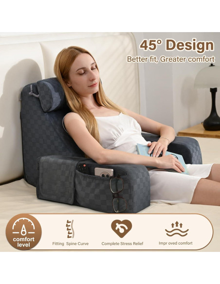 Cojín de Lectura Vekkia Ajustable con Brazos y Espuma 1.75m Cojín de Lectura Vekkia Ajustable con Brazos y Espuma 1.75m