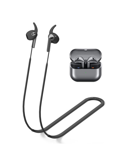 Correa Antipérdida TUDIOW para Galaxy Buds 3 - Silicona Negra Correa Antipérdida TUDIOW para Galaxy Buds 3 - Silicona Negra