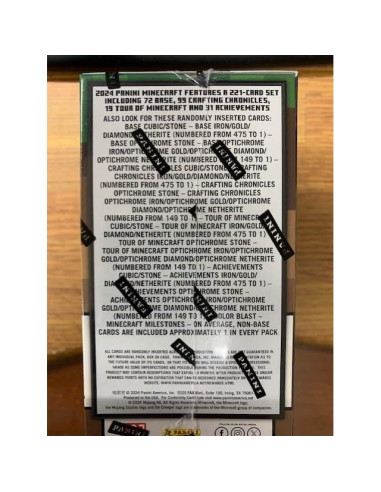 Caja de Cartas de Comercio PANINI Minecraft 2024 con Colorblasts Raros