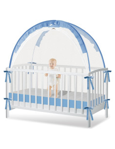 Carpa para Cuna Zkaitoy Grande Azul - Red de Seguridad Transpirable