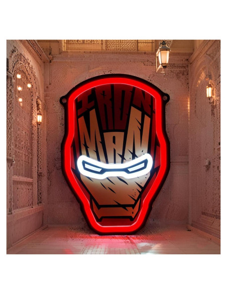 Luz de Neón LED Ironman 30x20.3 cm con Brillo Ajustable Luz de Neón LED Ironman 30x20.3 cm con Brillo Ajustable