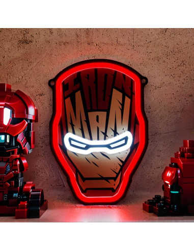 Luz de Neón LED Ironman 30x20.3 cm con Brillo Ajustable