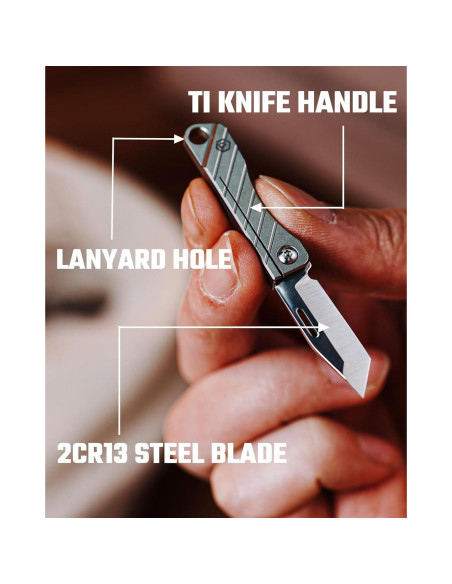 Cuchillo de bolsillo KeyUnity KK14 de titanio EDC 7.21 cm Cuchillo de bolsillo KeyUnity KK14 de titanio EDC 7.21 cm