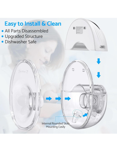 Extractor de Leche Eléctrico LAMSUET Manos Libres 350mmHg