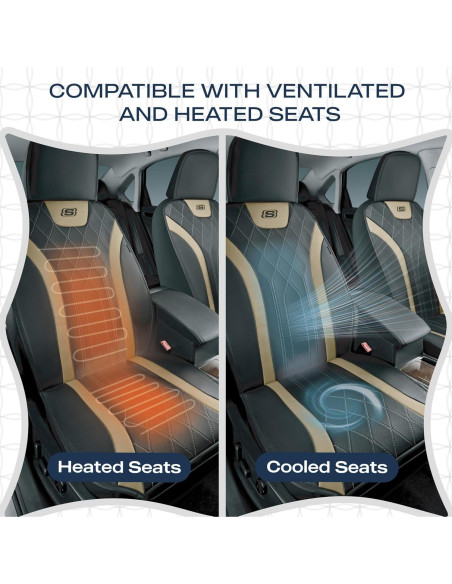Fundas de Asiento de Coche Skechers Beige 2PCS Ajuste Universal Fundas de Asiento de Coche Skechers Beige 2PCS Ajuste Universal