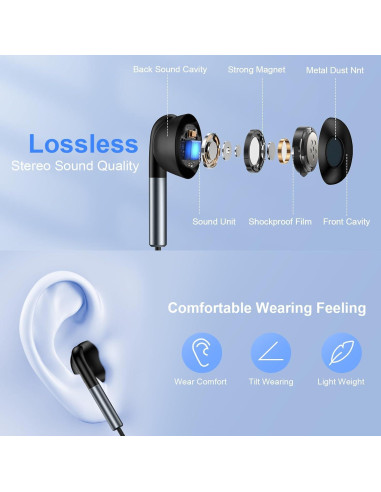 Auriculares USB C Samsung Galaxy A17 S25 S24 S23 S22 S21 Negro