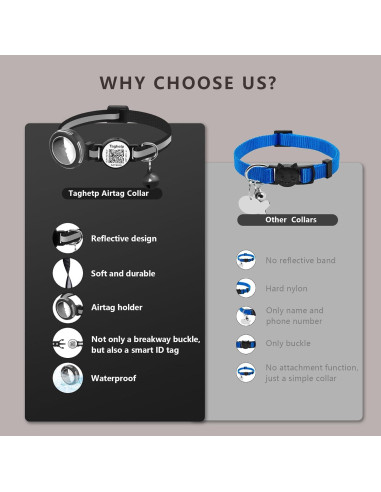 Collar para Gato con Soporte AirTag Taghelp 3-Pack A
