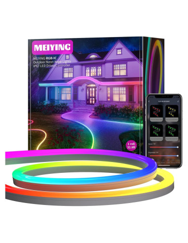 Luces de Cuerda Neón MEIYING 10m RGB-IC LED IP67 Control APP