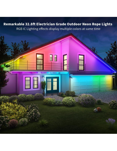 Luces de Cuerda Neón MEIYING 10m RGB-IC LED IP67 Control APP
