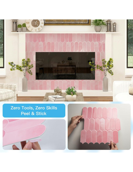 Azulejos de Pared Autoadhesivos Art3d 30.48 cm Rosa - 10 Unidades Azulejos de Pared Autoadhesivos Art3d 30.48 cm Rosa - 10 Unidades