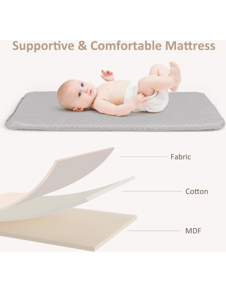 Cuna para Bebé INFANS 3 en 1 Beige, Ajustable y Abatible Cuna para Bebé INFANS 3 en 1 Beige, Ajustable y Abatible