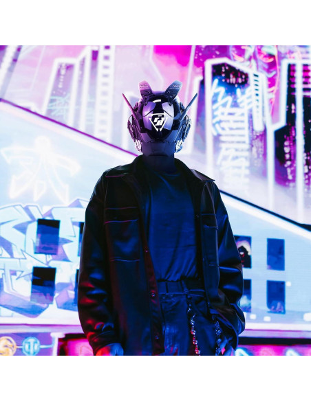 Máscara Punk Futurista Foymi con Alas Rotativas y Pegatinas Máscara Punk Futurista Foymi con Alas Rotativas y Pegatinas