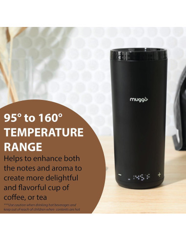 Taza de Café Autocalentable Muggo V10 12 oz USB-C