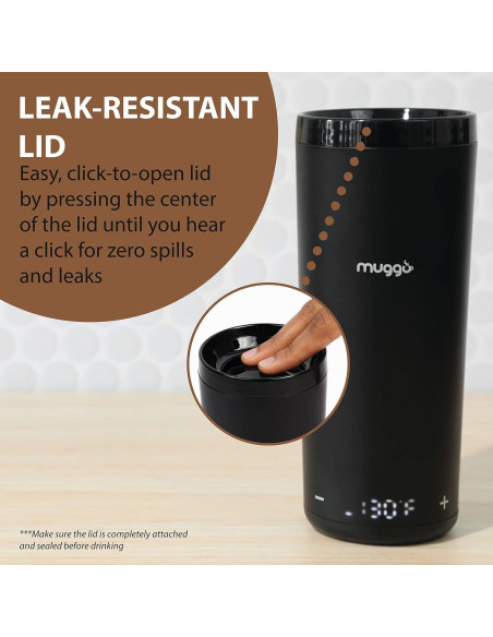 Taza de Café Autocalentable Muggo V10 12 oz USB-C Taza de Café Autocalentable Muggo V10 12 oz USB-C