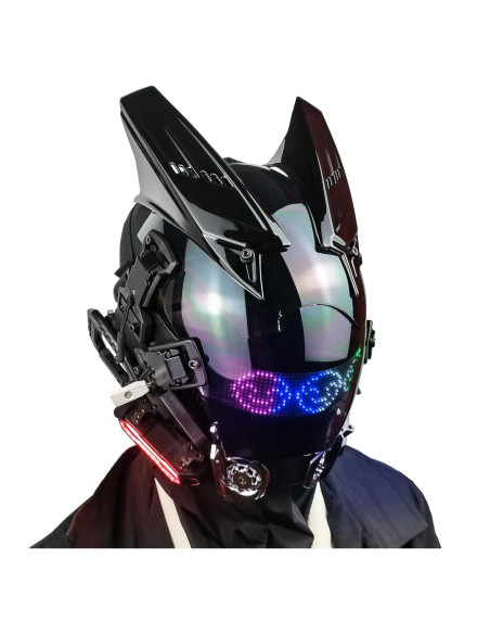 Máscara Punk LED Techwear Ajustable para Fiesta Adultos Máscara Punk LED Techwear Ajustable para Fiesta Adultos