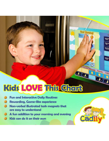 Tabla de Tareas Magnética Cadily para Niños - Rutina Diaria