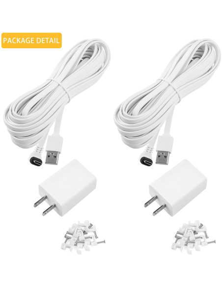 iTODOS 2 Pack Cable de Poder 6m y Adaptador para Arlo Essential 2K iTODOS 2 Pack Cable de Poder 6m y Adaptador para Arlo Essential 2K