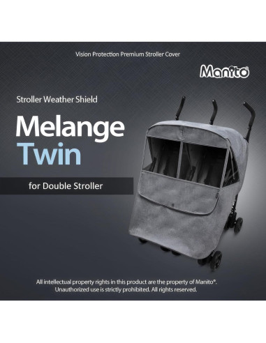 Cubierta para Cochecito Gemelar Manito Melange Twin - Repelente Agua