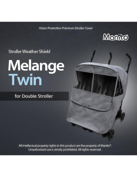 Cubierta para Cochecito Gemelar Manito Melange Twin - Repelente Agua Cubierta para Cochecito Gemelar Manito Melange Twin - Repelente Agua