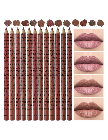 Juego de 12 Lápices de Labios Mate SUAKE - Colores Vibrantes Juego de 12 Lápices de Labios Mate SUAKE - Colores Vibrantes
