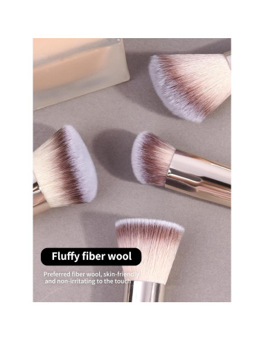 Conjunto de Brochas de Maquillaje MAANGE 17 Piezas Beige