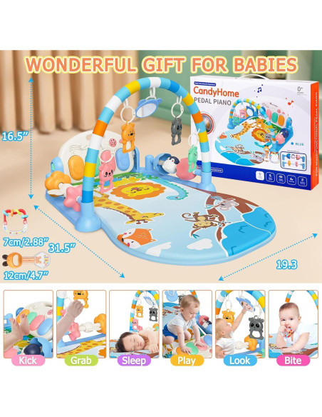 Alfombra de Juego para Bebés CandyHome con Piano y 8 Juguetes Alfombra de Juego para Bebés CandyHome con Piano y 8 Juguetes