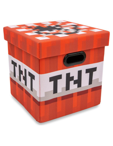 Cubo de Almacenamiento Minecraft TNT 33 cm Plegable con Tapa