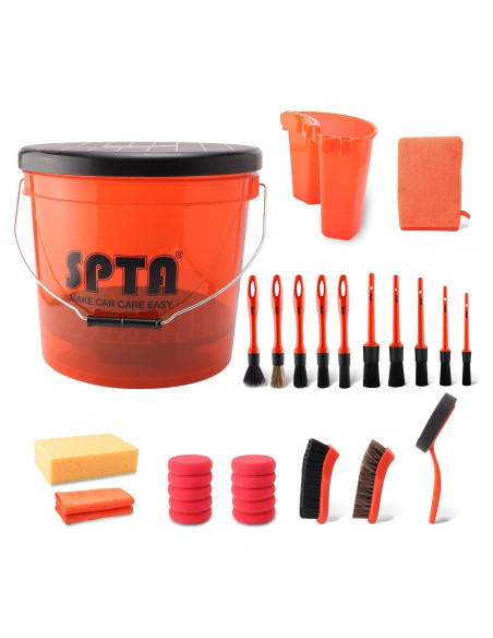 Set de Lavado de Autos SPTA 29 Piezas Cubo 15L con Filtro Set de Lavado de Autos SPTA 29 Piezas Cubo 15L con Filtro
