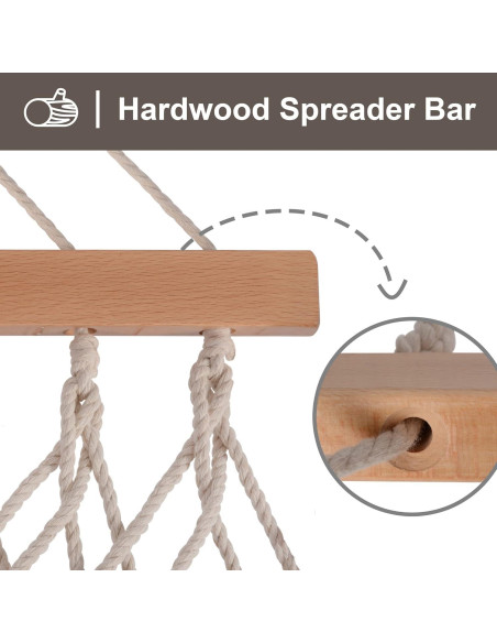 Hamaca Doble SUNCREAT con Soporte Incluido Beige 200x140 cm Hamaca Doble SUNCREAT con Soporte Incluido Beige 200x140 cm