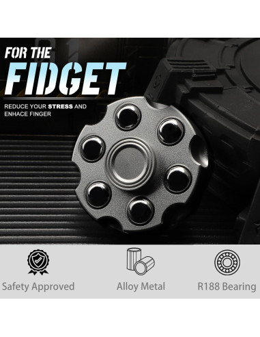 Spinner de Fidget de Metal Umnodobn Negro 15.24x12.7 cm