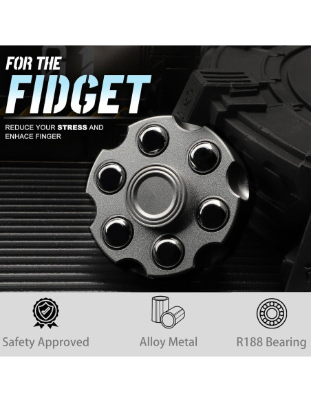 Spinner de Fidget de Metal Umnodobn Negro 15.24x12.7 cm Spinner de Fidget de Metal Umnodobn Negro 15.24x12.7 cm