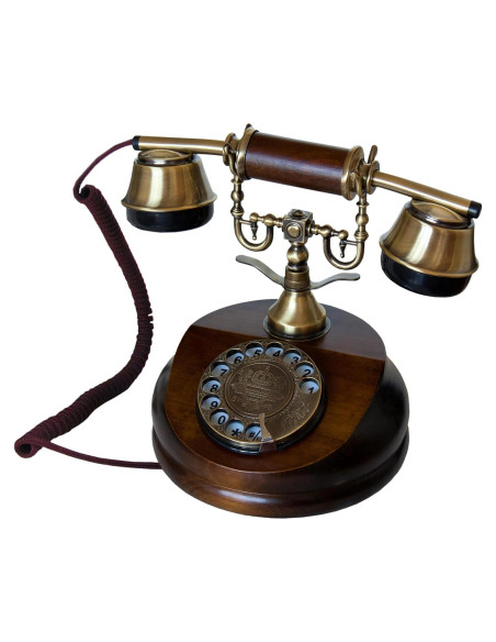 Teléfono Vintage de Madera Opis 1921 con Disco Rotatorio Teléfono Vintage de Madera Opis 1921 con Disco Rotatorio