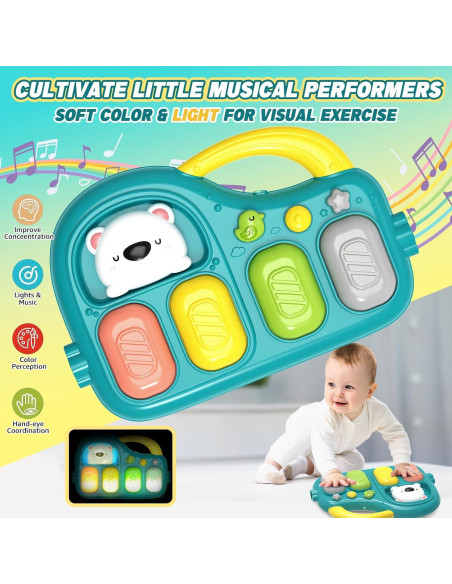 Alfombra de Juego Multifuncional para Bebés con Piano y 7 Juguetes Alfombra de Juego Multifuncional para Bebés con Piano y 7 Juguetes