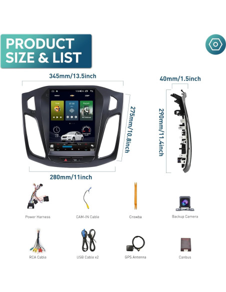 Estéreo de Coche Ford Focus 2012-2018 10.4" Android 12 GPS Estéreo de Coche Ford Focus 2012-2018 10.4" Android 12 GPS