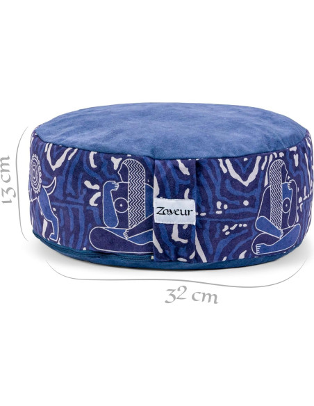 Cojín de Meditación Zaveur Zafu Redondo 45.72 cm Algodón Azul Cojín de Meditación Zaveur Zafu Redondo 45.72 cm Algodón Azul