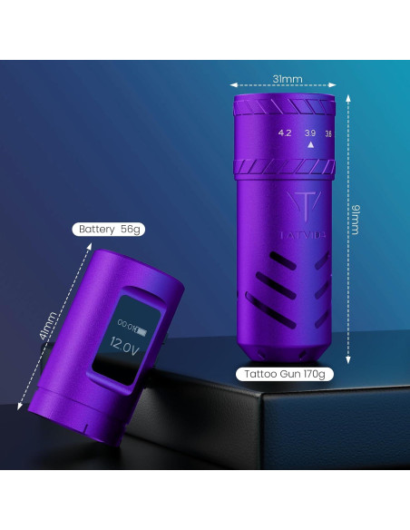 Máquina de Tatuaje Inalámbrica TATVIDA PULSE 2400mAh 7 Longitudes Máquina de Tatuaje Inalámbrica TATVIDA PULSE 2400mAh 7 Longitudes