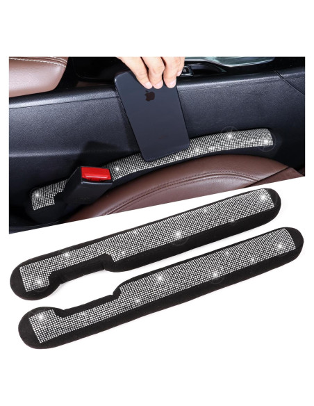 Relleno Espacio Asientos Coche Briwill 2 Piezas Rhinestone Plata Relleno Espacio Asientos Coche Briwill 2 Piezas Rhinestone Plata