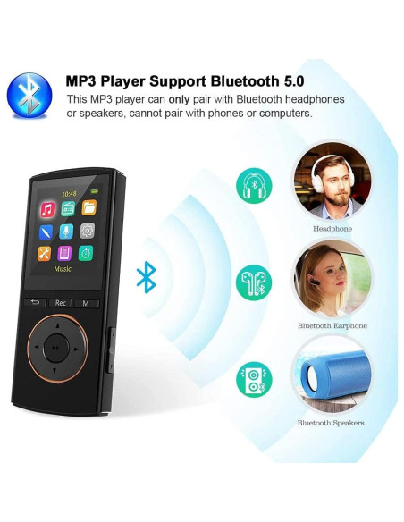 Reproductor MP3 MusRun Q8 64GB Bluetooth HiFi Deporte Negro Reproductor MP3 MusRun Q8 64GB Bluetooth HiFi Deporte Negro