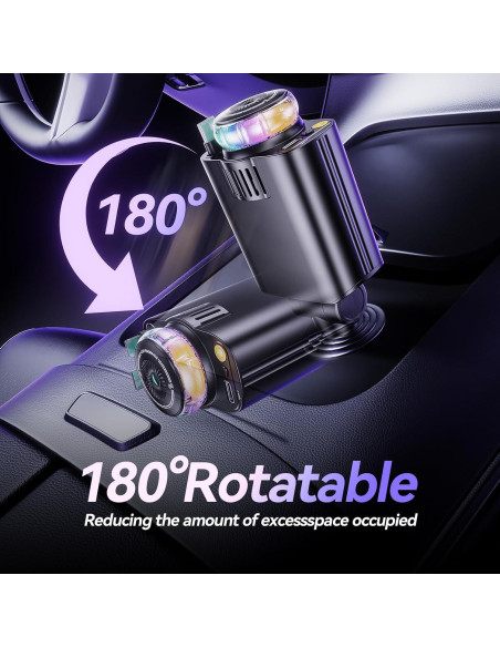 Cargador de coche retráctil 5 en 1 con aromaterapia y luces - iPhone/Android Cargador de coche retráctil 5 en 1 con aromaterapia y luces - iPhone/Android