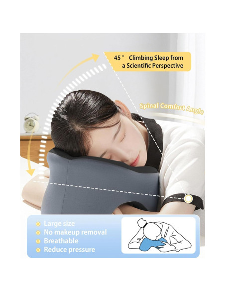Almohada de viaje TRMFUSA 2 en 1 Espuma Viscoelástica Negra Almohada de viaje TRMFUSA 2 en 1 Espuma Viscoelástica Negra